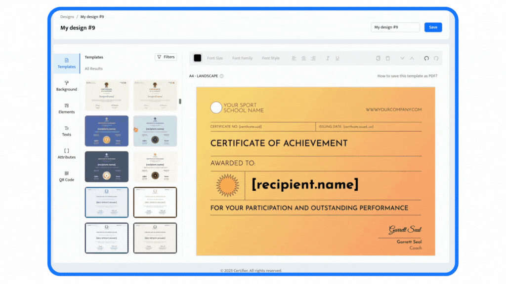 Certifier as Bannersnack alternative to create certificates.