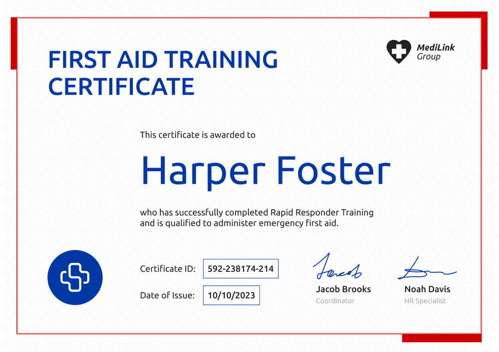 Professional and Printable First-Aid and CPR Certificate Template landscape Professional and Printable First-Aid and CPR Certificate Template landscape