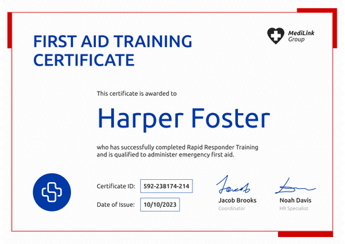 Professional and Printable First-Aid and CPR Certificate Template landscape Professional and Printable First-Aid and CPR Certificate Template landscape
