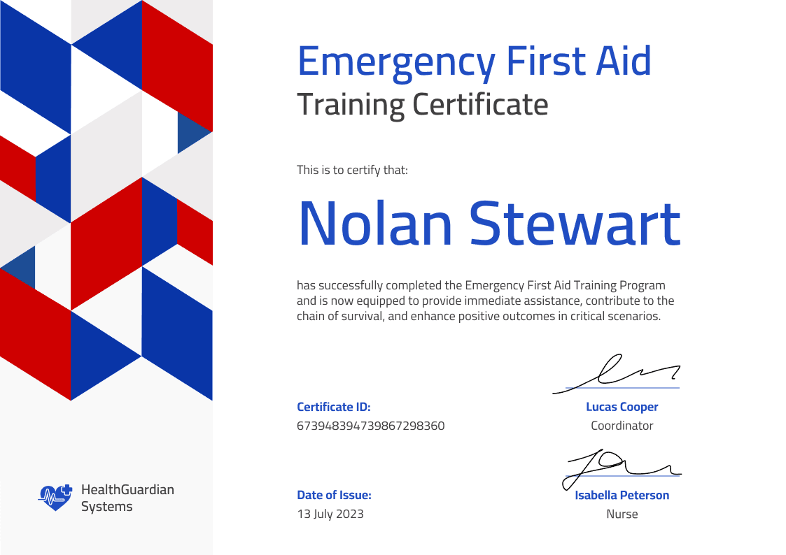 Free First-Aid Certificate Templates - Download & Edit - Certifier