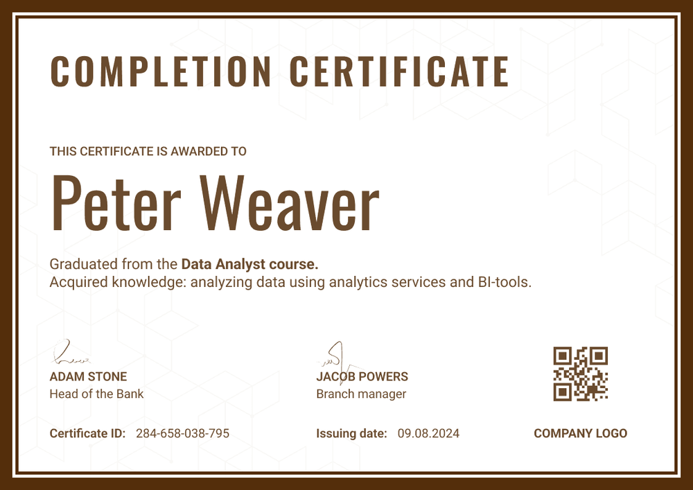 Clean and simple completion certificate template landscape Clean and simple completion certificate template landscape