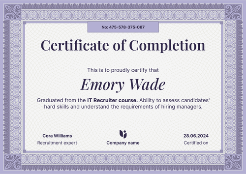 Rich and formal training completion certificate template landscape Rich and formal training completion certificate template landscape