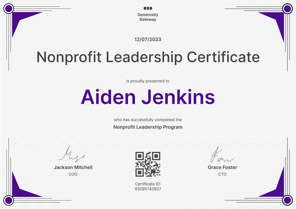 Elegant wavy nonprofit leadership certificate template landscape Elegant wavy nonprofit leadership certificate template landscape
