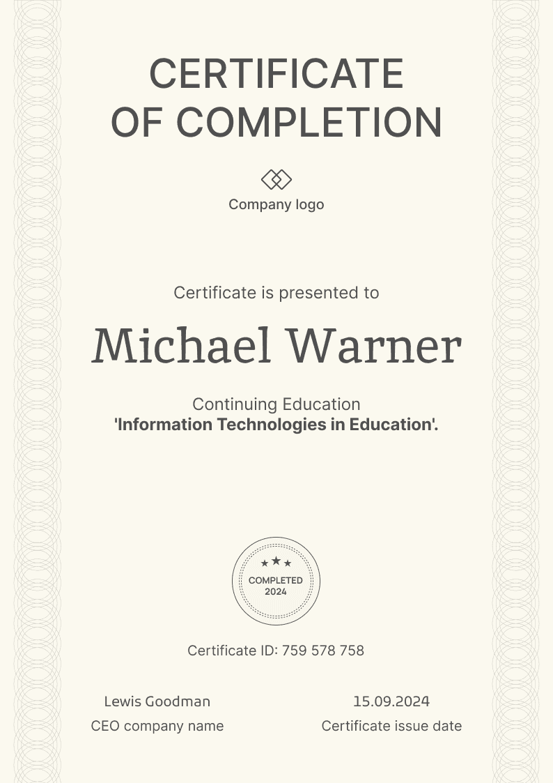 Sleek and formal free diploma template Sleek and formal free diploma template