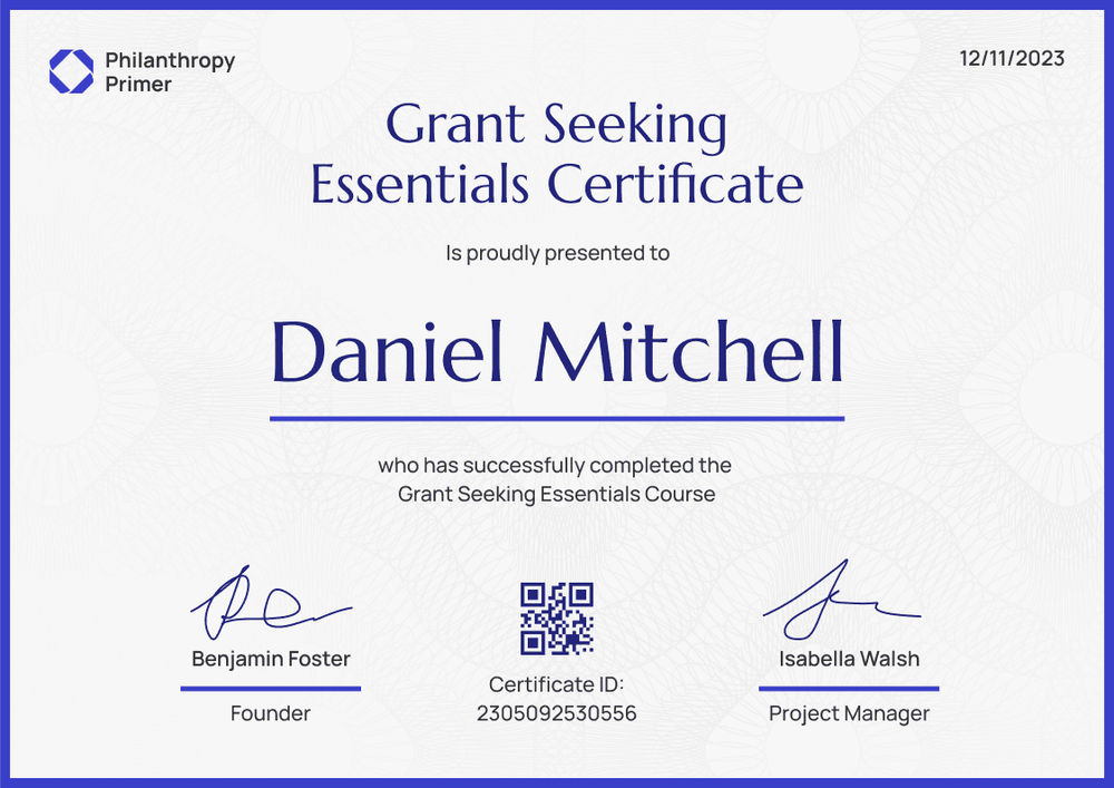 Decorated and professional blue non-profit certificate template landscape Decorated and professional blue non-profit certificate template landscape