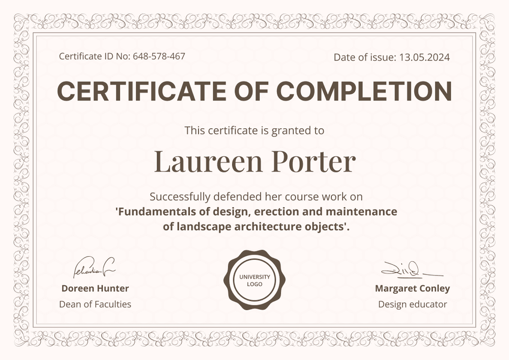 Ornamental and formal diploma template landscape Ornamental and formal diploma template landscape