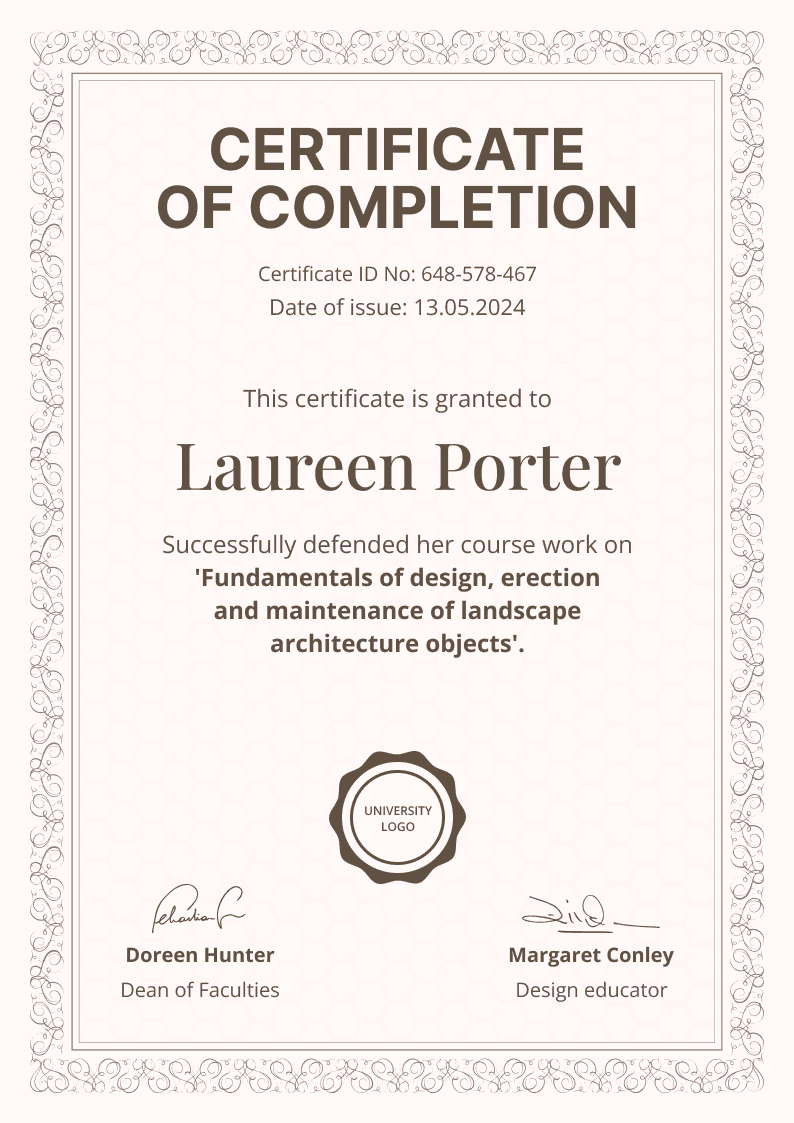 Ornamental and formal college diploma template Word Ornamental and formal college diploma template Word