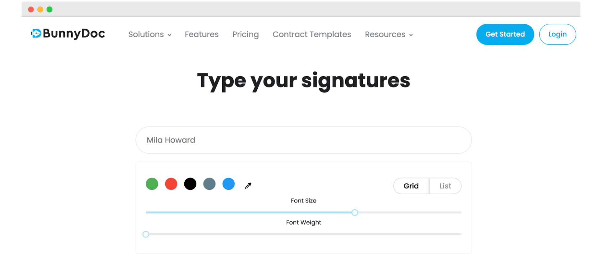 BunnyDoc easy to use signature creator.