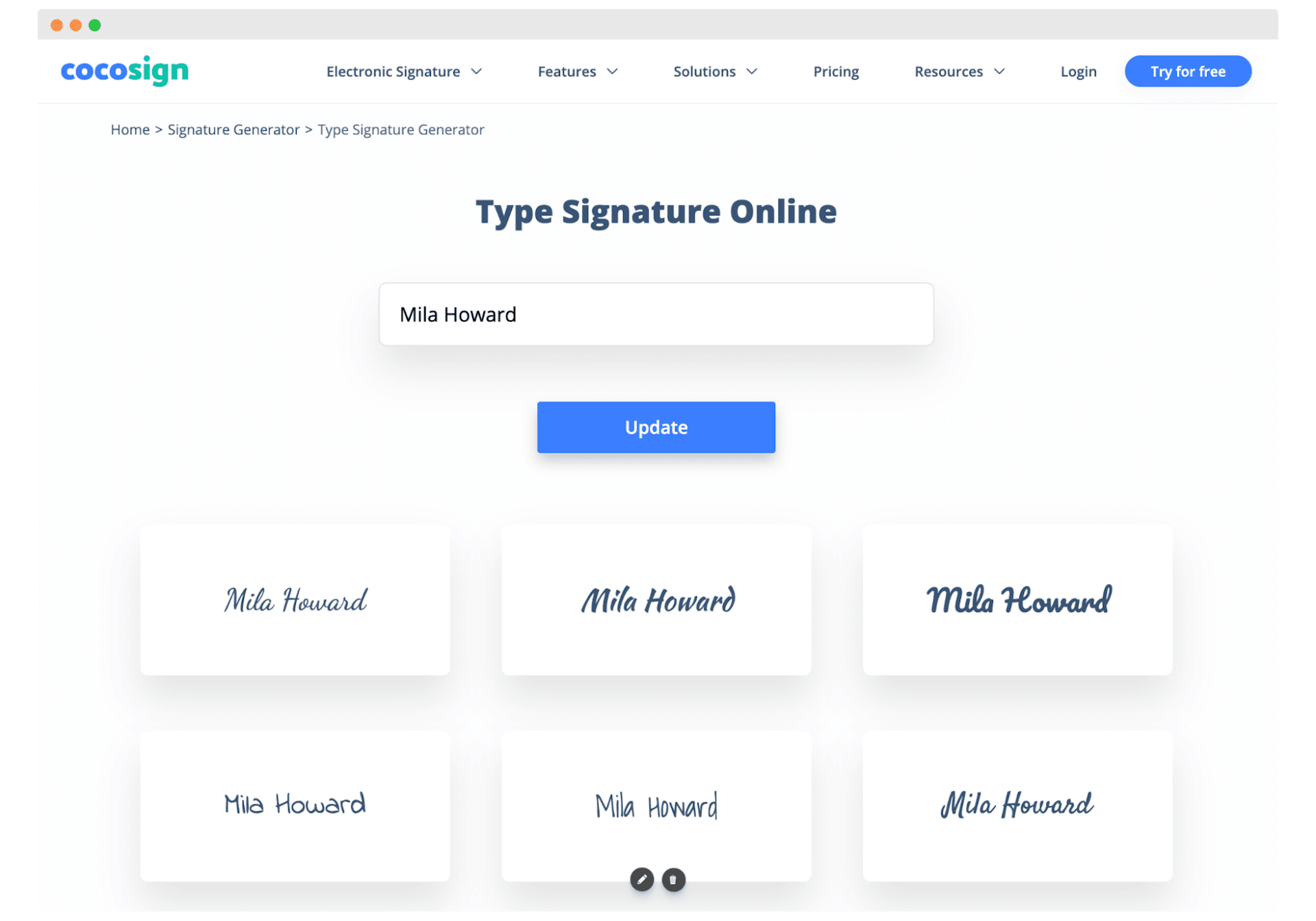 CocoSign as one of the best option to create signatures.