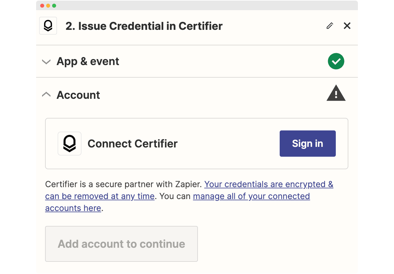 Connecting Certifier to Zapier.