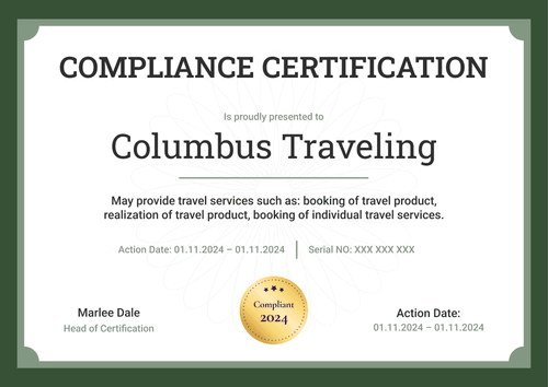 Contemporary and professional compliance certificate template landscape Contemporary and professional compliance certificate template landscape