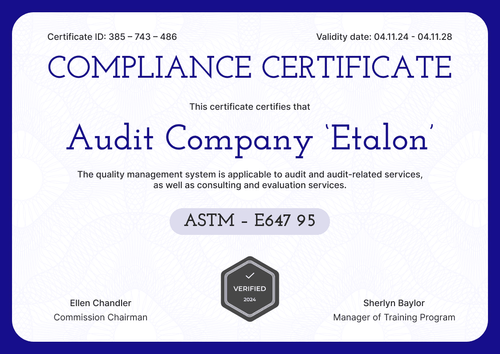 Lively and professional compliance certificate template lanscape