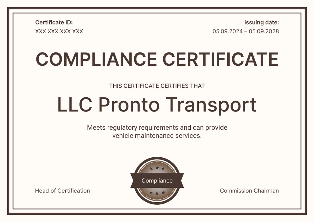 Bold and professional compliance certificate template landscape Bold and professional compliance certificate template landscape