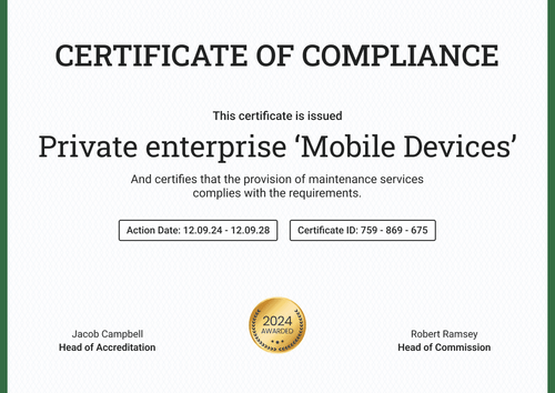 Original and professional certificate of compliance template landscape Original and professional certificate of compliance template landscape