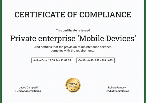 Original and professional certificate of compliance template landscape Original and professional certificate of compliance template landscape