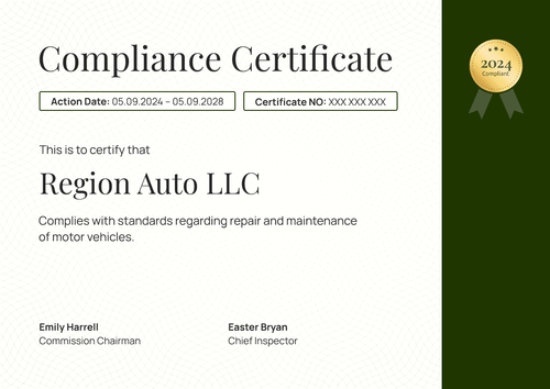 Eco-friendly and professional compliance certificate landscape