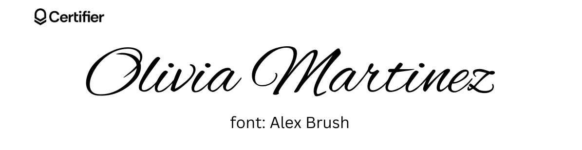 Alex Brush font that look like signature.