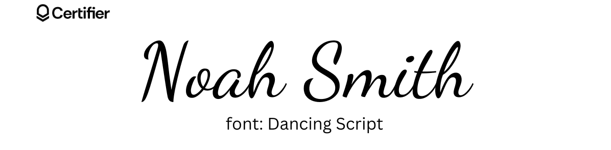 Dancing Script font that look like signature.