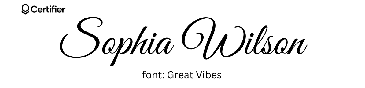 Great Vibes font that look like signature.