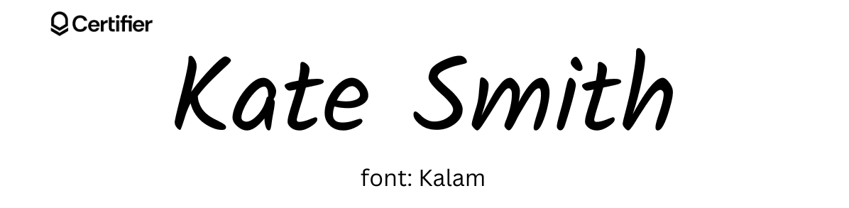 Kalam font that look like signature.