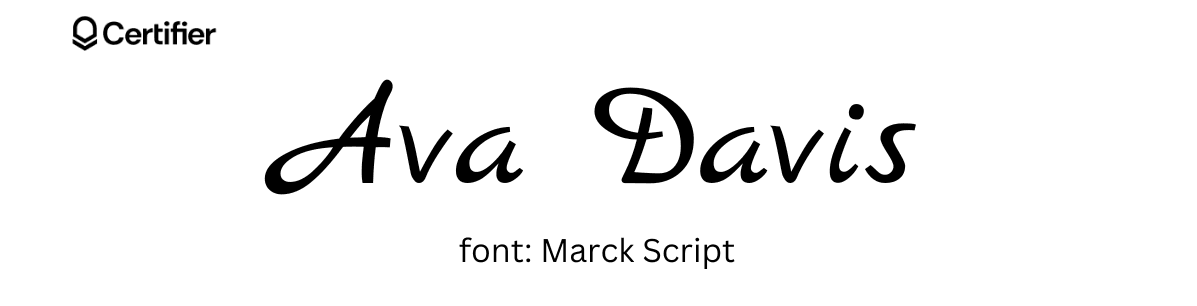 Marck Script font that look like signature.