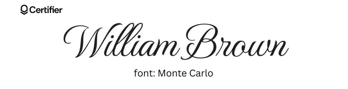 Monte Carlo font that look like signature.