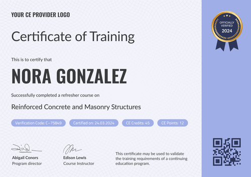 Modern and professional CE certificate template