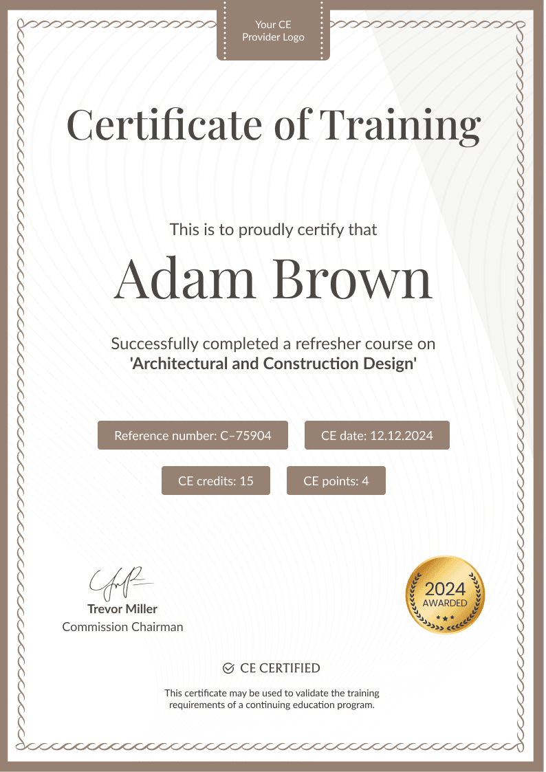 Elegant and professional CE certificate template Elegant and professional CE certificate template