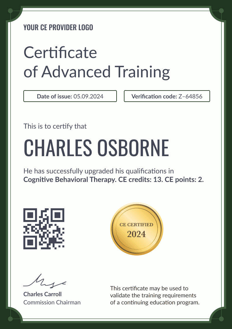 Stylish and professional Continuing Education certificate template Stylish and professional Continuing Education certificate template