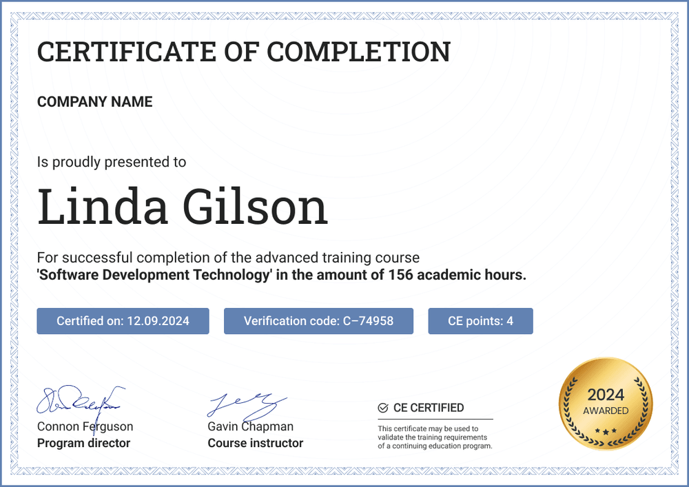 Bright and professional Continuing Education certificate template landscape Bright and professional Continuing Education certificate template landscape