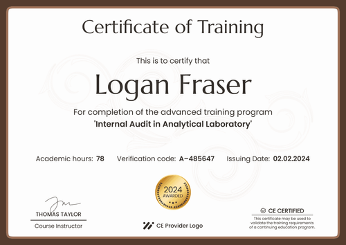 Traditional and professional Continuing Education certificate template