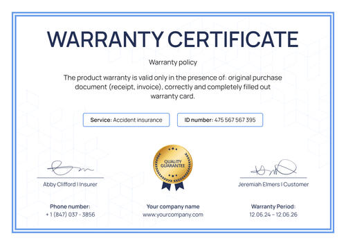 Bright and simple warranty certificate template landscape Bright and simple warranty certificate template landscape