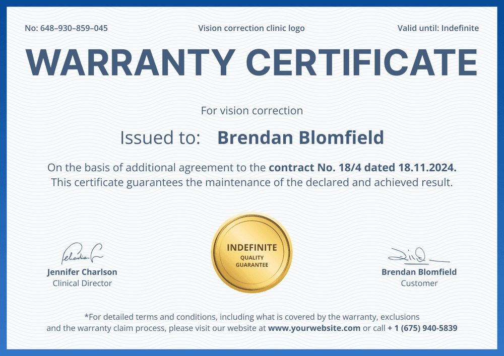 Simple and framed warranty certificate template landscape Simple and framed warranty certificate template landscape