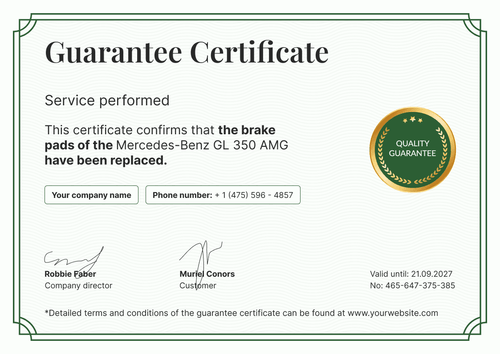 Professional and classy warranty certificate template landscape Professional and classy warranty certificate template landscape