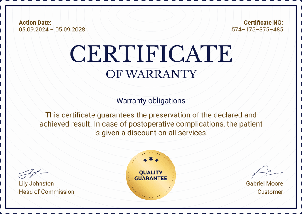 Plain and professional warranty certificate template landscape Plain and professional warranty certificate template landscape