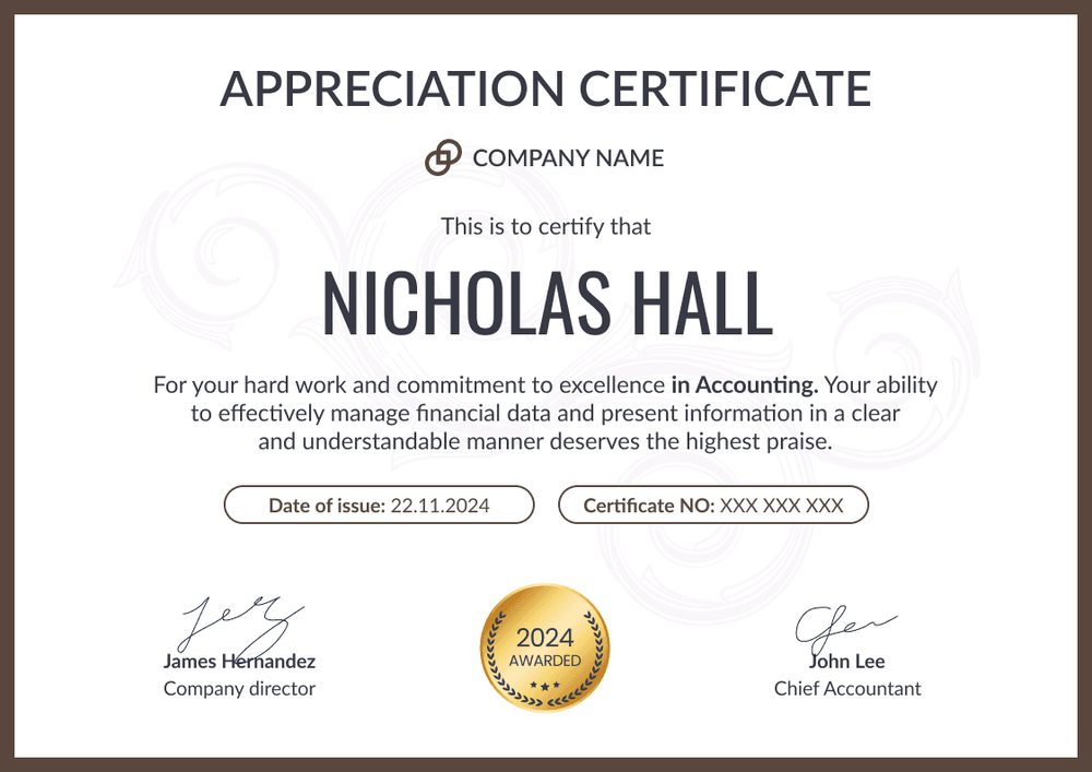 Plain and professional certificate of appreciation template landscape Plain and professional certificate of appreciation template landscape
