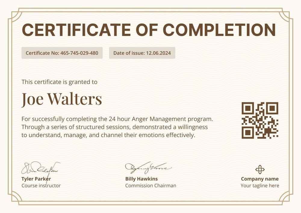 Modern and professional anger management certificate template landscape Modern and professional anger management certificate template landscape