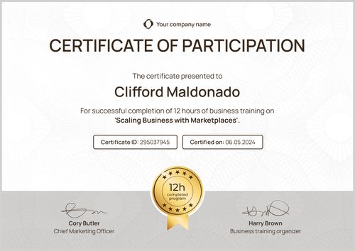 Organized and professional workshop certificate template landscape Organized and professional workshop certificate template landscape