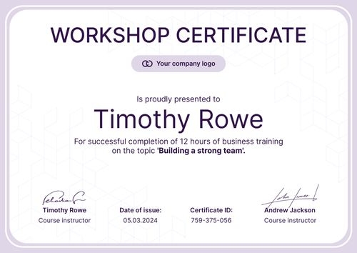 Fresh and professional workshop certificate template landscape Fresh and professional workshop certificate template landscape
