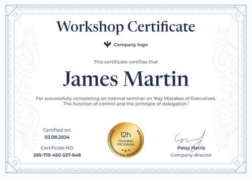 Slick and professional workshop certificate template landscape Slick and professional workshop certificate template landscape