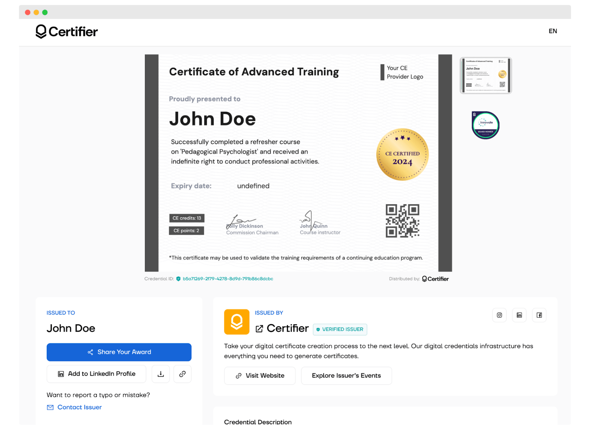 Customizing the recipient's view with Certifier to send out diplomas in bulk.