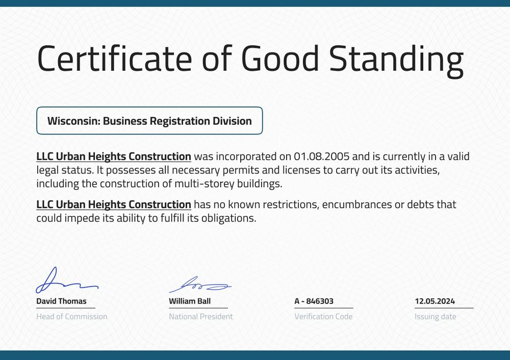 Elegant and professional certificate of good standing template landscape Elegant and professional certificate of good standing template landscape