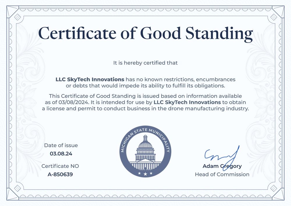 Respectable and professional certificate of good standing template landscape Respectable and professional certificate of good standing template landscape