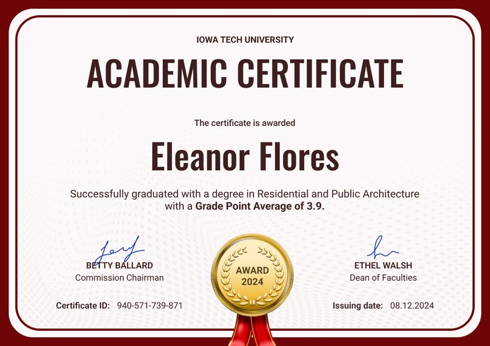 Straightforward and professional academic certificate template landscape Straightforward and professional academic certificate template landscape