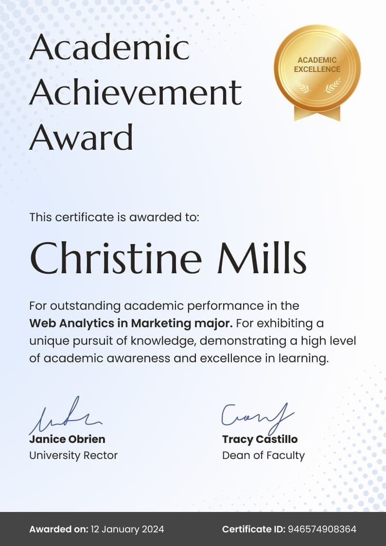 Modern and professional academic certificate template Modern and professional academic certificate template