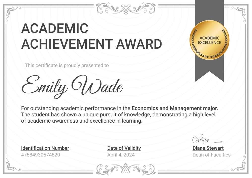 Classic and professional academic certificate template landscape Classic and professional academic certificate template landscape