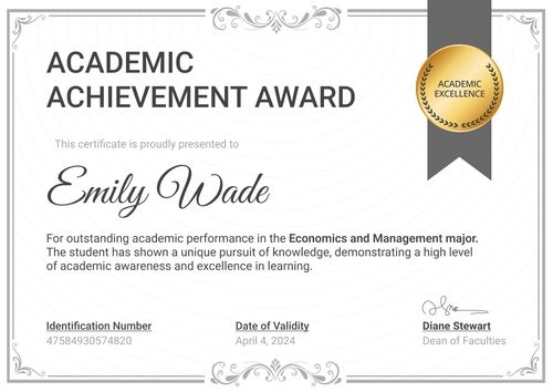 Classic and professional academic certificate template landscape Classic and professional academic certificate template landscape