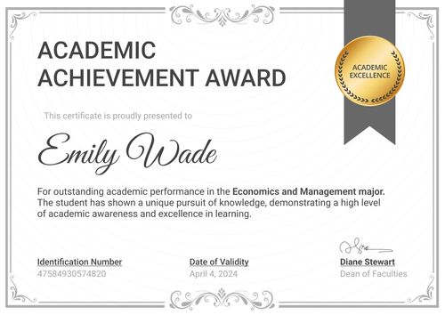 Classic and professional academic certificate template landscape Classic and professional academic certificate template landscape