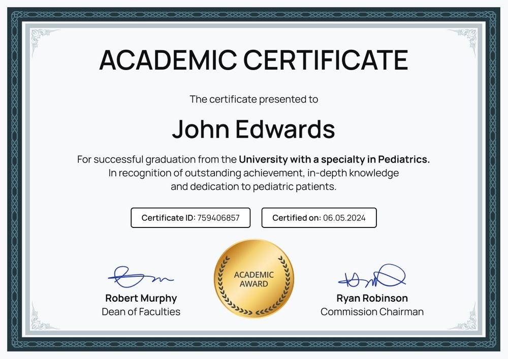 Simple and professional academic certificate template landscape Simple and professional academic certificate template landscape