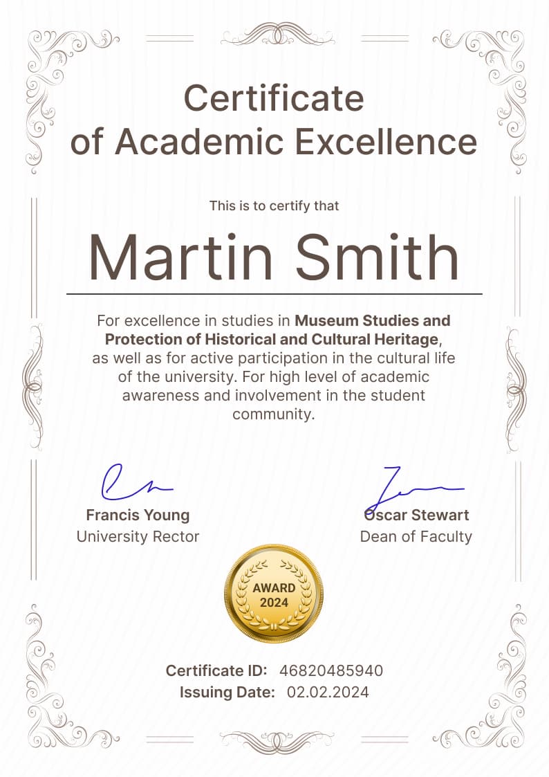 Regular and professional academic certificate template Regular and professional academic certificate template